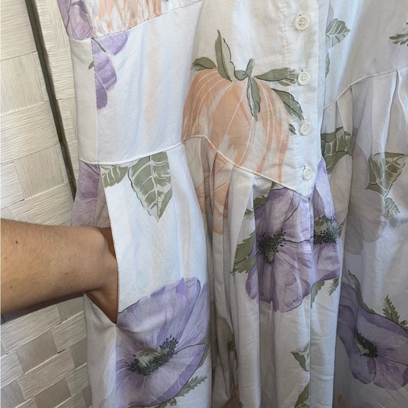 Vintage Carol Anderson Women’s Pastel Floral Button Front Midi Dress Size 13 - Picture 12 of 14